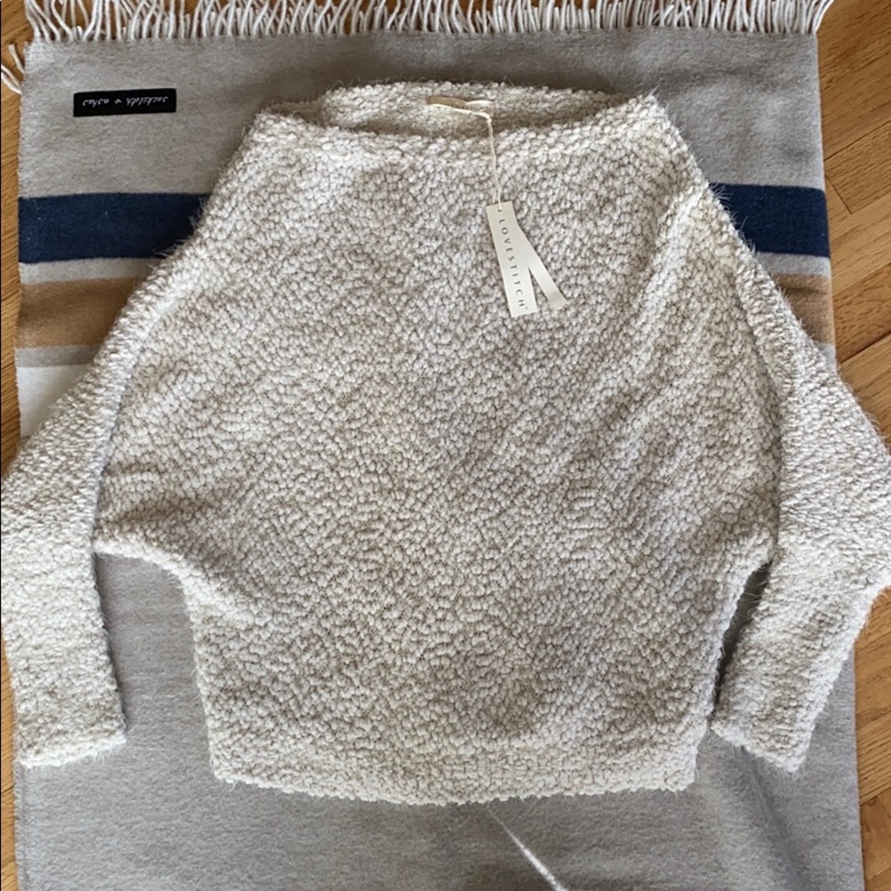Lovestitch off the shoulder sweater, new.